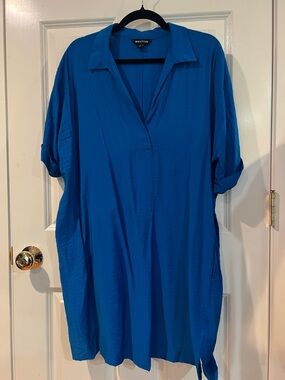 Whistles mini dress blue 8 with pockets!